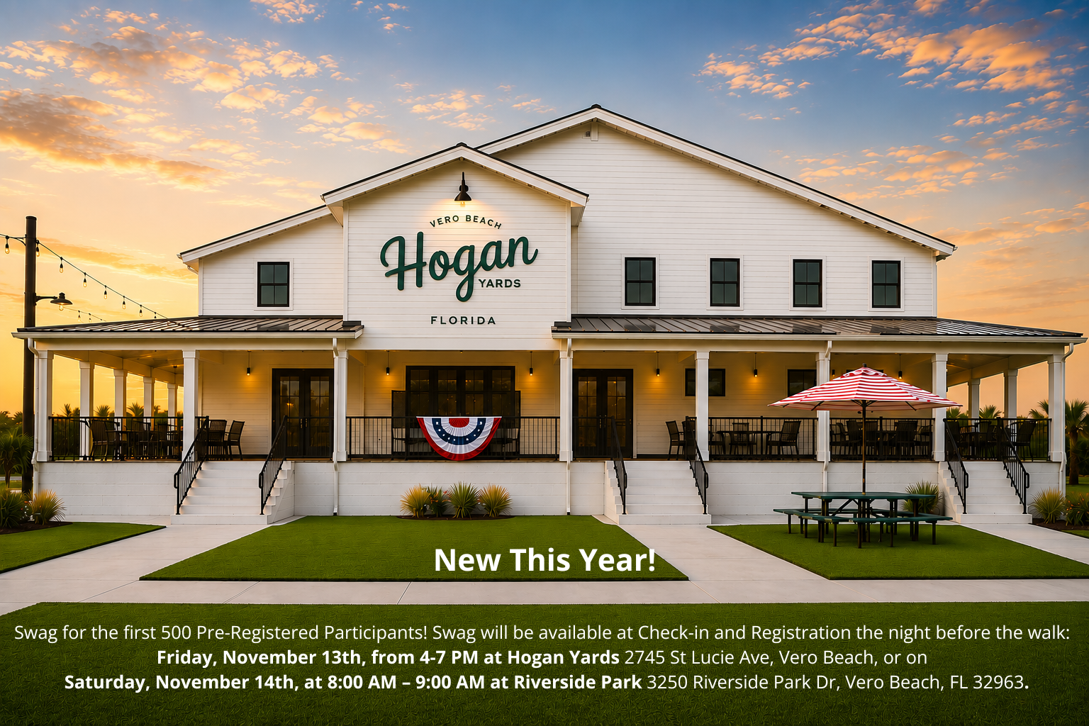 New This Year! Swag for the first 500 Pre-Registered Participants! Swag will be available at Check-in and Registration the night before the walk Friday, November 13th, from 4-7 PM at Hogan Yards 2.png